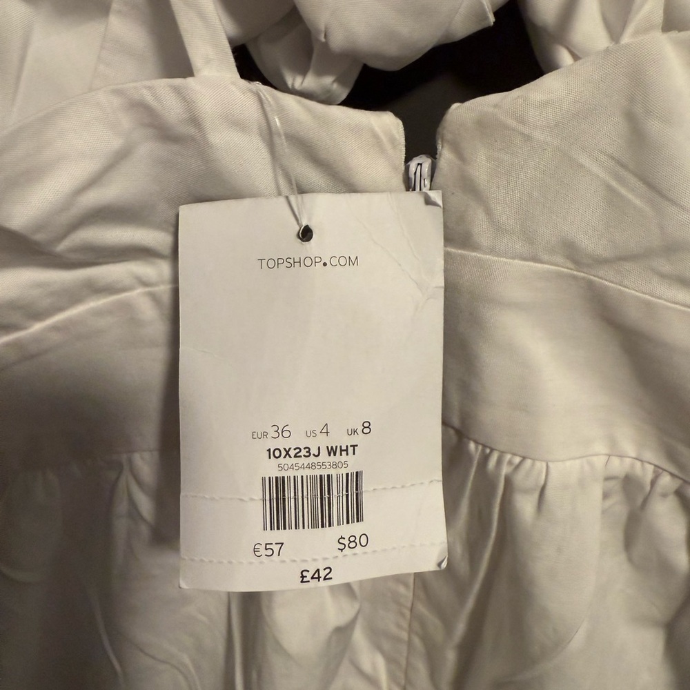 NWT Topshop White Tie Front Cut Out Midi Dress - Size 4 - Picture 4 of 4